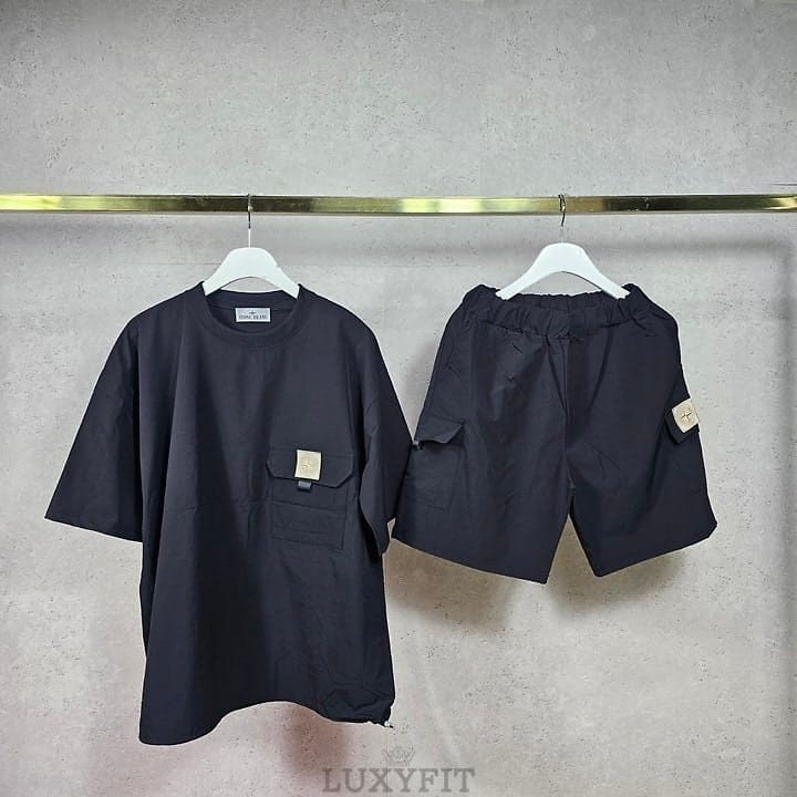 ST 스톤 아일랜드 PK 스트링 라운드 & 하프 카고팬츠 SET