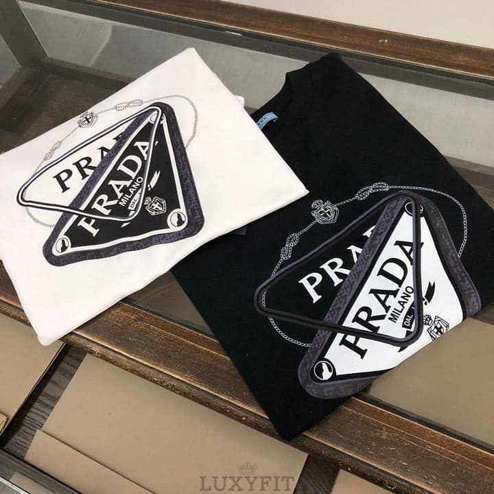 PD 프라다 더블 사피아노 로고 반팔티