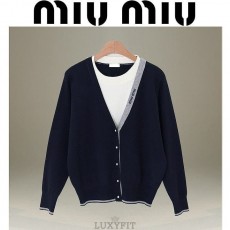 MU 미우미우 이중배색 가디건