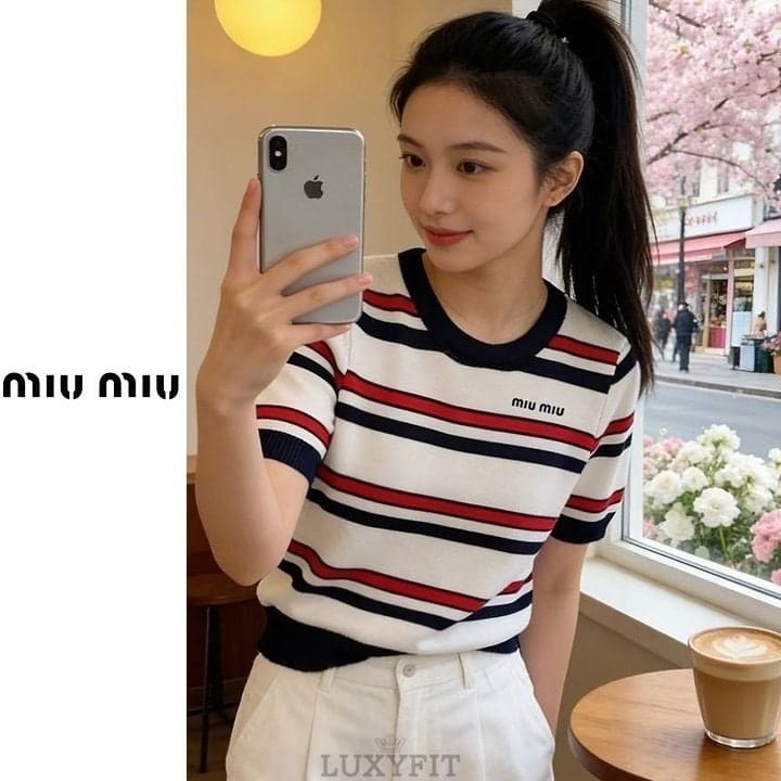 MU 미우미우 스트라이프 컬러니트