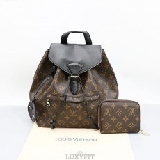 LV 루이비통 모노그램 몽수리 백팩 & 모노그램 지퍼 반지갑 (블랙)