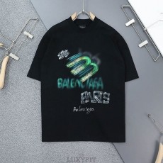 BC 발렌시아가 BB 빈티지 페인팅로고 오버핏 반팔 티셔츠