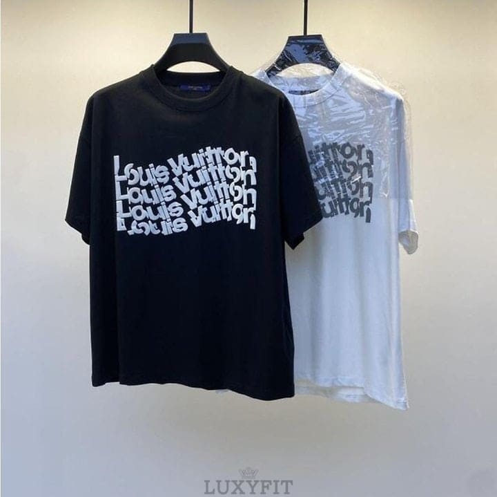 LV 루이비통 웨이브로고 라운드 티셔츠