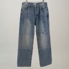DO 디올 썸머 와이드 핏 디스트로이드 데님 팬츠