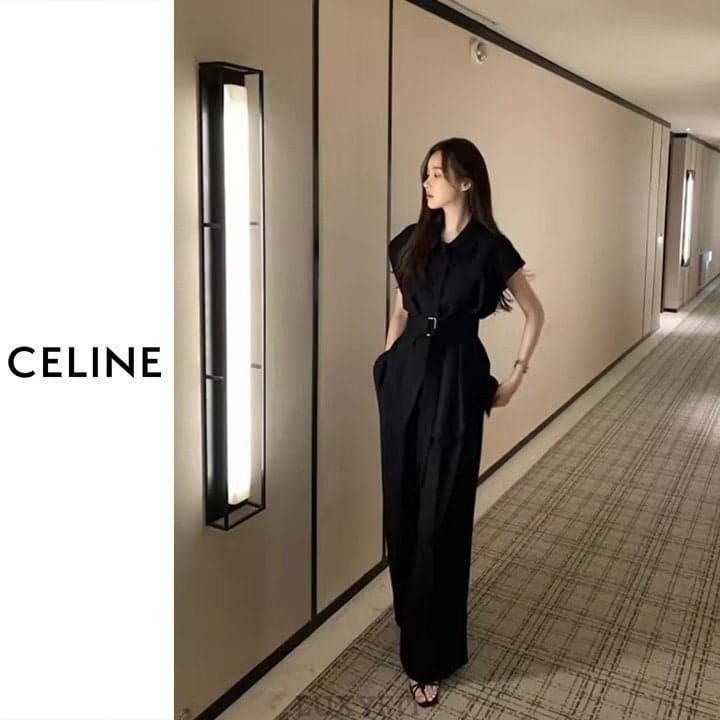 CL 셀린느 셔츠벨트 와이드팬츠 세트