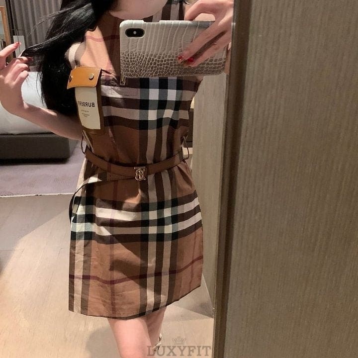 BB 버버리 브라운체크 원피스