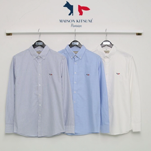 (국내) MK 메종키츠네 삼색폭스 옥스포드셔츠